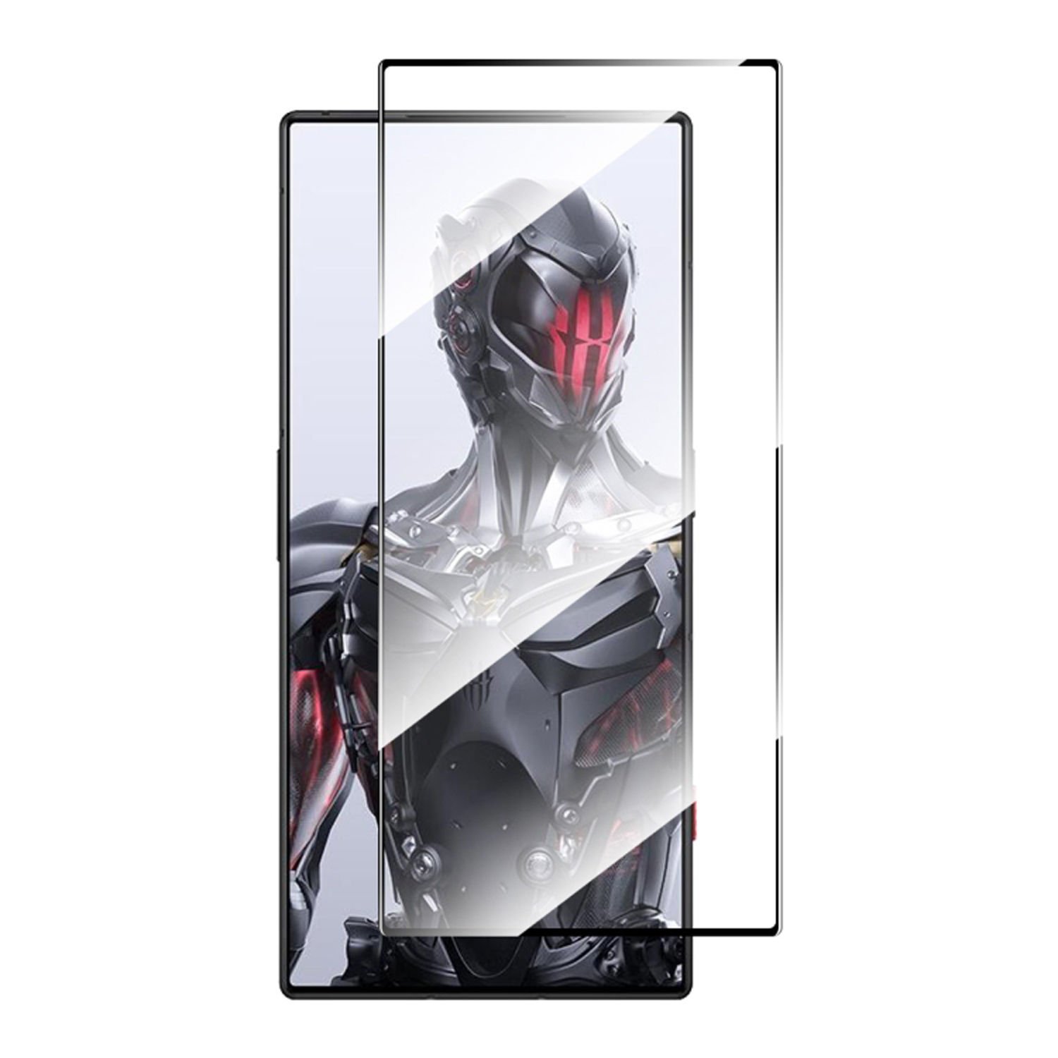 Microcase ZTE Nubia Red Magic 8 Pro  / Pro Plus / 8s Pro / 8s Pro Plus Tam Kaplayan Çerçeveli Tempered Ekran Koruyucu - Siyah AL3276