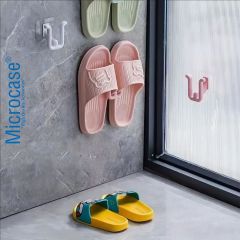 Microcase Güçlü Plastik Yapışkanlı Banyo Hol vb. Alan için Terlik Askılığı AL4469-4 Adet Beyaz