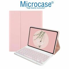 Microcase Huawei Matepad 11.5 inch Tablet ile uyumlu Bluetooth Klavyeli Standlı Kılıf - BKK4 Pembe