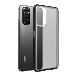 Microcase Xiaomi Redmi Note 11 Pro Global 2022 Luna Serisi Köşe Korumalı Sert Rubber Kılıf - Siyah