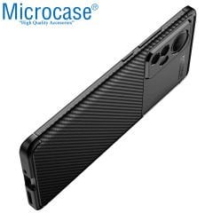 Microcase Xiaomi 12 /Xiaomi 12x Maxy Serisi Carbon Fiber Silikon Kılıf - Siyah AL3413