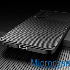 Microcase Xiaomi 12 Lite Maxy Serisi Carbon Fiber Silikon Kılıf - Siyah AL3413