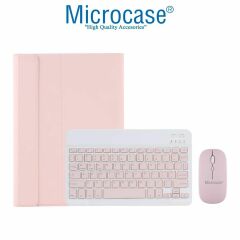 Microcase Huawei Matepad 11.5 inch Tablet Tablet  ile uyumlu Bluetooth Klavye ve Mouse + Standlı Kılıf - BKK6 Pembe