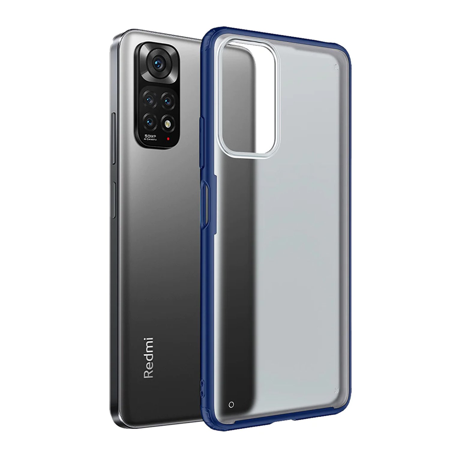 Microcase Xiaomi Redmi Note 11 Pro Global 2022 Luna Serisi Köşe Korumalı Sert Rubber Kılıf - Mavi