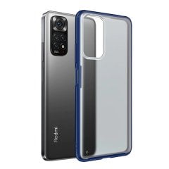 Microcase Xiaomi Redmi Note 11 Pro Global 2022 Luna Serisi Köşe Korumalı Sert Rubber Kılıf - Mavi