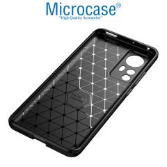 Microcase Xiaomi 12 Lite Maxy Serisi Carbon Fiber Silikon Kılıf - Siyah AL3413