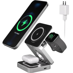 Microcase 3in1 15W Katlanır Manyetik ABS + PC Kasa Kablosuz Şarj Cihazı - AL5262