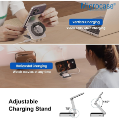 Microcase 3in1 15W Katlanır Manyetik ABS + PC Kasa Kablosuz Şarj Cihazı - AL5262