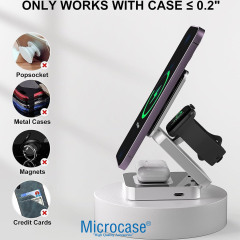 Microcase 3in1 15W Katlanır Manyetik ABS + PC Kasa Kablosuz Şarj Cihazı - AL5262