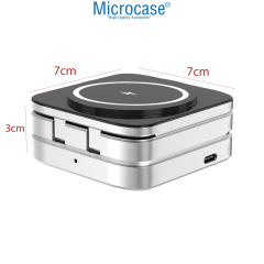 Microcase 3in1 15W Katlanır Manyetik ABS + PC Kasa Kablosuz Şarj Cihazı - AL5262