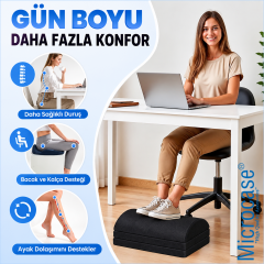 Microcase 3 Katmanlı Ayarlanabilir Çok Amaçlı Kaydırmaz Taban Ayak Koyma Pedi Ofis Ev Seyehat Ayak Bacak Koyma Dinlendirme Pedi AL7015