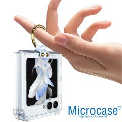 Microcase Samsung Galaxy Z Flip 5 Parmak Tutuculu Askılı Köşe Korumalı Kılıf - AL3159