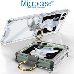 Microcase Samsung Galaxy Z Flip 5 Parmak Tutuculu Askılı Köşe Korumalı Kılıf - AL3159