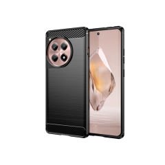 Microcase  Oneplus 12R / Oneplus Ace 3 Brushed Carbon Fiber Silikon Kılıf - Siyah AL3332