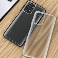 Microcase Xiaomi Redmi Note 11 Pro Global 2022 Luna Serisi Köşe Korumalı Sert Rubber Kılıf - Şeffaf