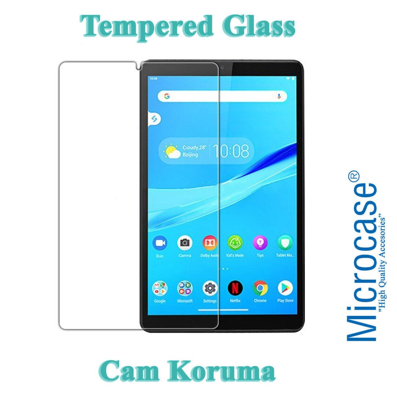 Microcase Lenovo Tab M8 TB-8505F TB-8505X TB-8505I 8.0 inch Tablet Tempered Glass Cam Koruma