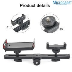 Microcase 2in1 Çift Başlıklı Ayarlanabilir 1 Telefon 1 Tablet Tutucu + 2.1 MT Tripod - AL5063