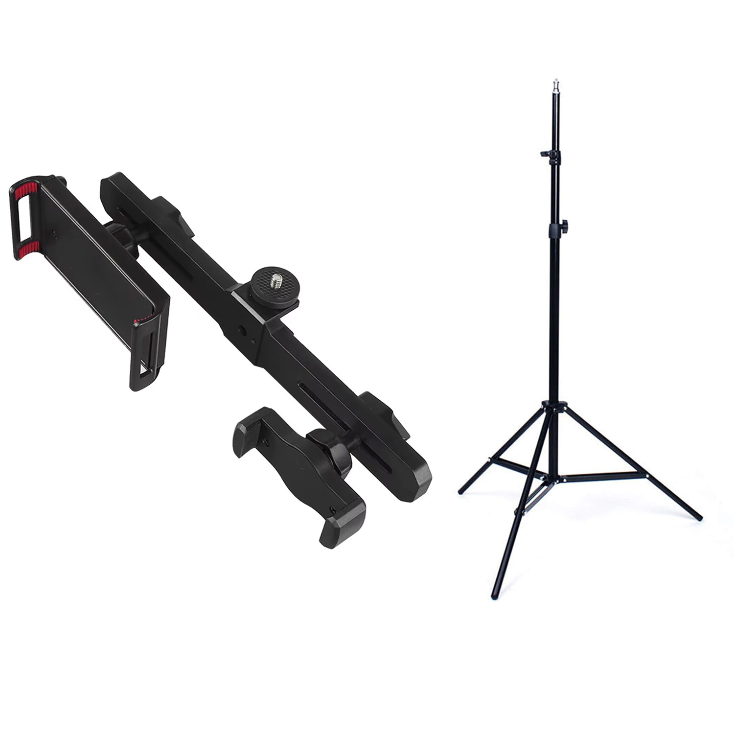 Microcase 2in1 Çift Başlıklı Ayarlanabilir 1 Telefon 1 Tablet Tutucu + 2.1 MT Tripod - AL5063