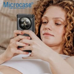 Microcase  Realme 12 Pro Brushed Carbon Fiber Silikon Kılıf - Siyah AL3332