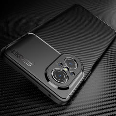 Microcase Huawei Nova 9 SE/Huawei P50 Pro Maxy Serisi Carbon Fiber Silikon Kılıf - Siyah AL3413