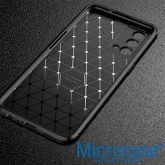 Microcase Huawei Nova 9 SE/Huawei P50 Pro Maxy Serisi Carbon Fiber Silikon Kılıf - Siyah AL3413