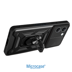 Microcase POCO X8 Pro 5G ile Uyumlu Kamera Kapaklı Manyetik Mıknatıslı Yüzük Standlı Kılıf-AL5128