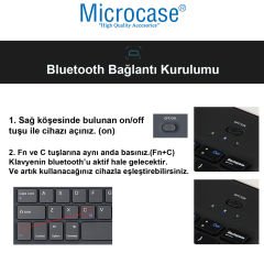 Microcase Tablet ve Telefonlar için Şarjlı Touchpadli Türkçe Bluetooth Klavye 28 cm - AL2745 Siyah