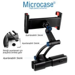Microcase   Araç İçi Koltuk Arkası  360° Döner  Başlıklı Tablet Telefon Tutucu PB-45-AL4829