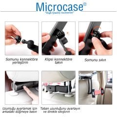Microcase   Araç İçi Koltuk Arkası  360° Döner  Başlıklı Tablet Telefon Tutucu PB-45-AL4829