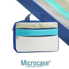 Microcase Samsung Galaxy Tab S7 FE LTE 12.4 2021 SM-T735C SM-T735 T736 T730 ile uyumlu Tablet Macbook Laptop Tablet Çantası 2 Bölmeli AL4821 Krem Turkuaz Bej