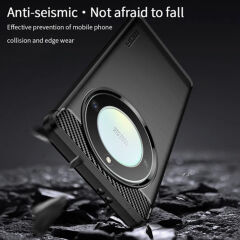 Microcase Honor X9A 5G Brushed Carbon Fiber Silikon Kılıf - Siyah AL3332