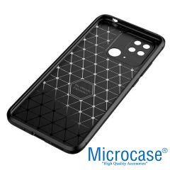Microcase Xiaomi Poco C40 /Xiaomi Redmi 10C Maxy Serisi Carbon Fiber Silikon Kılıf - Siyah AL3413
