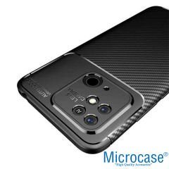 Microcase Xiaomi Poco C40 /Xiaomi Redmi 10C Maxy Serisi Carbon Fiber Silikon Kılıf - Siyah AL3413