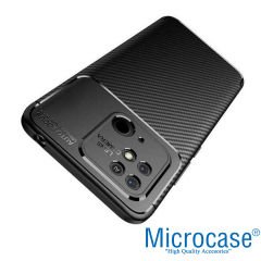Microcase Xiaomi Poco C40 /Xiaomi Redmi 10C Maxy Serisi Carbon Fiber Silikon Kılıf - Siyah AL3413