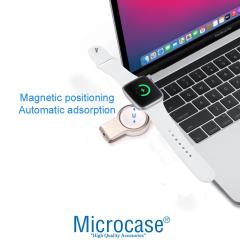 Microcase Apple Watch 7 41 mm 2in1 Type-C+USB Manyetik Şarj-AL2730 Beyaz