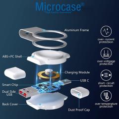 Microcase Apple Watch 7 41 mm 2in1 Type-C+USB Manyetik Şarj-AL2730 Beyaz