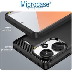 Microcase  Xiaomi Redmi 13 4G  Brushed Carbon Fiber Silikon Kılıf - Siyah AL3332