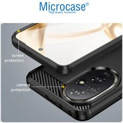 Microcase  Honor 200 Pro  Brushed Carbon Fiber Silikon Kılıf - Siyah AL3332