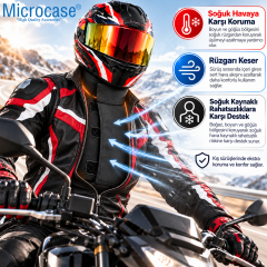 Microcase Su Geçirmez Motosiklet Rüzgar Koruyucu Boyun Göğüs Koruma Yelek - AL7037