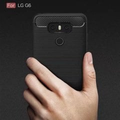 LG G6 Brushed Carbon Fiber Silikon TPU Kılıf