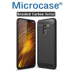 Microcase Xiaomi Pocophone F1 Brushed Carbon Fiber Silikon Kılıf