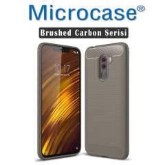 Microcase Xiaomi Pocophone F1 Brushed Carbon Fiber Silikon Kılıf