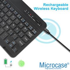 Microcase iPad Pro 12.9 2021 Bluetooth Klavye 27 cm (TR Sticker) + Tablet Standı - AL2754