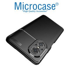 Microcase Huawei Nova 9 SE Maxy Serisi Carbon Fiber Silikon Kılıf - Siyah AL3413