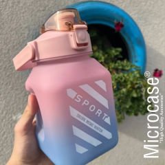 Microcase Taşınabilir Motivasyonel Su Matarası Öğrenci Su Şişesi Kare Suluk 1.5 ML Tritan Bpa Içermez AL4061