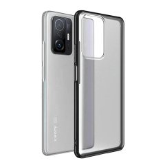 Microcase Xiaomi 11T Pro Luna Serisi Köşe Korumalı Sert Rubber Kılıf - Siyah