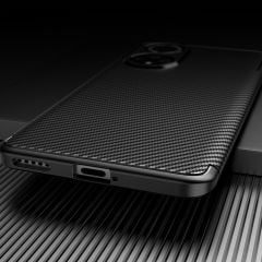 Microcase Huawei Nova 9 Maxy Serisi Carbon Fiber Silikon Kılıf - Siyah AL3413