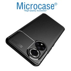 Microcase Huawei Honor 50 Maxy Serisi Carbon Fiber Silikon Kılıf - Siyah AL3413