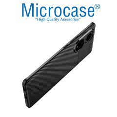 Microcase Huawei Honor 50 Maxy Serisi Carbon Fiber Silikon Kılıf - Siyah AL3413