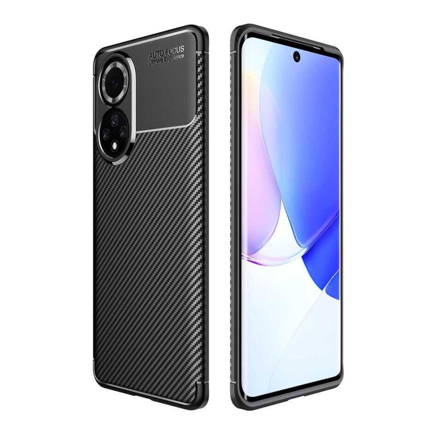Microcase Huawei Honor 50 Maxy Serisi Carbon Fiber Silikon Kılıf - Siyah AL3413